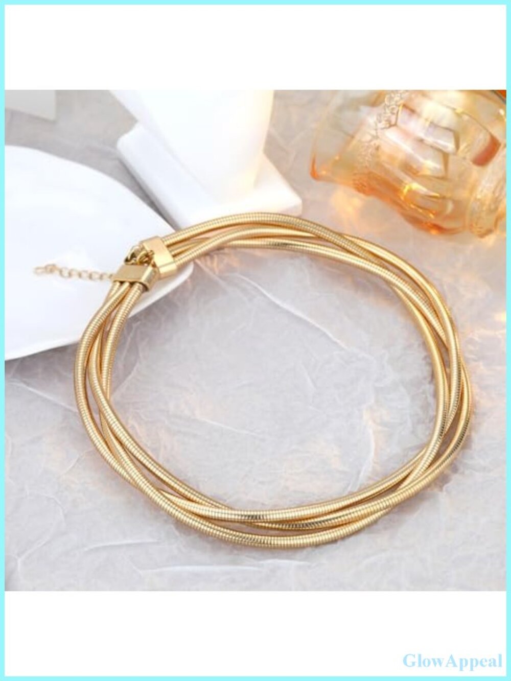 Chunky Gold Necklace Wrap Choker for Women Lightweight Alloy Statement - Picture 3 of 6